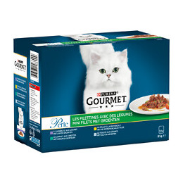 Sachets repas chat Perle Les Filettines - Légumes 12x85g