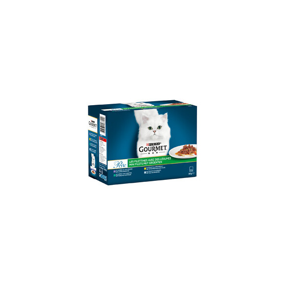 Sachets repas chat Perle Les Filettines - Légumes 12x85g