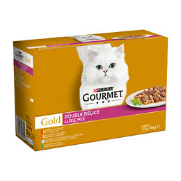 Boite repas chat adulte Double Délice - 12x85g