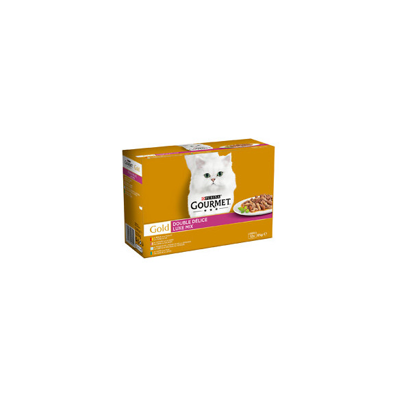 Boite repas chat adulte Double Délice - 12x85g