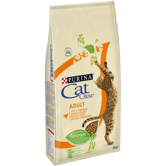 Croquettes chat adulte NaturiumTM - riche en Poulet - 10kg