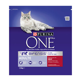 Croquettes chat adulte - Boeuf et Céréales complètes - 1.5kg