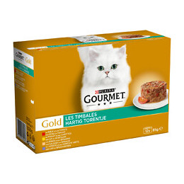 Sachets repas chat Gold Les Timbales - Multivariétés Légumes - 12x85g