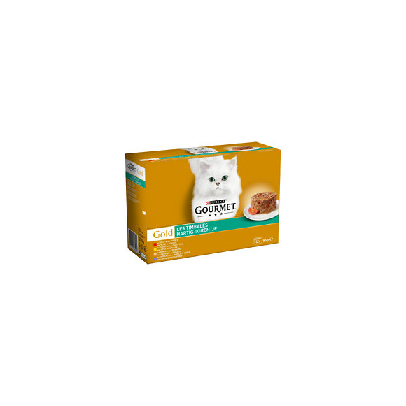 Sachets repas chat Gold Les Timbales - Multivariétés Légumes - 12x85g