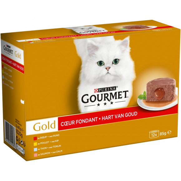 Sachet repas chat adulte GOLD Coeur Fondant - 12x85g