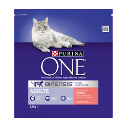 Croquettes chat adulte - Saumon et Céréales complètes - 1.5kg