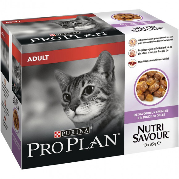 Sachet repas chat adulte - Dinde en gelée - 10x85g