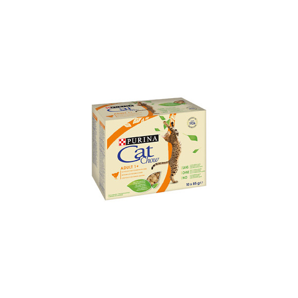 Sachets repas chat adulte - Poulet et Courgettes - 10x85g