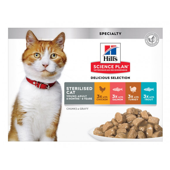Aliment chat Feline Young Adult Sterilised Cat Multi pack 12x85g
