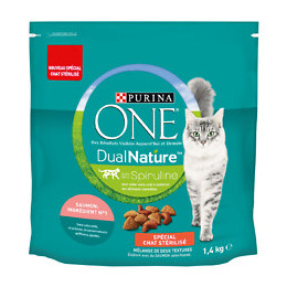 Croquettes Chat stérilisé DualNature, Saumon 1.4kg
