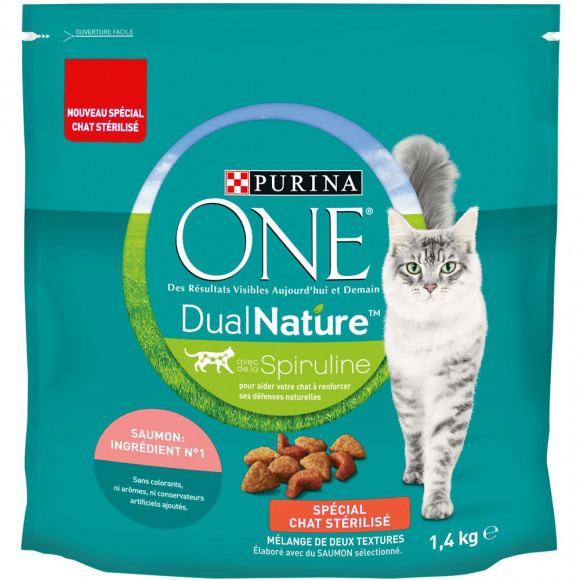 Croquettes Chat stérilisé DualNature, Saumon 1.4kg