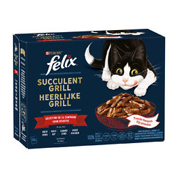 Aliment Chat adulte Succulent Grill, Sélection Campagne sachets 12x80g