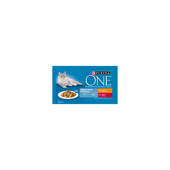 PURINA ONE CHAT STERILISE POULET BOEUF 4X85G