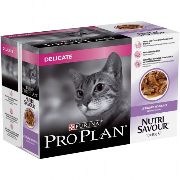 Paté pour Chat Delicate Multipack, Dinde sachets 10x85g