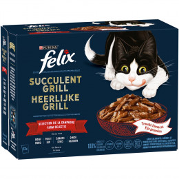 Aliment Chat adulte Succulent Grill, Sélection Campagne sachets 12x80g