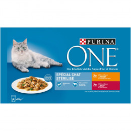 PURINA ONE CHAT STERILISE POULET BOEUF 4X85G