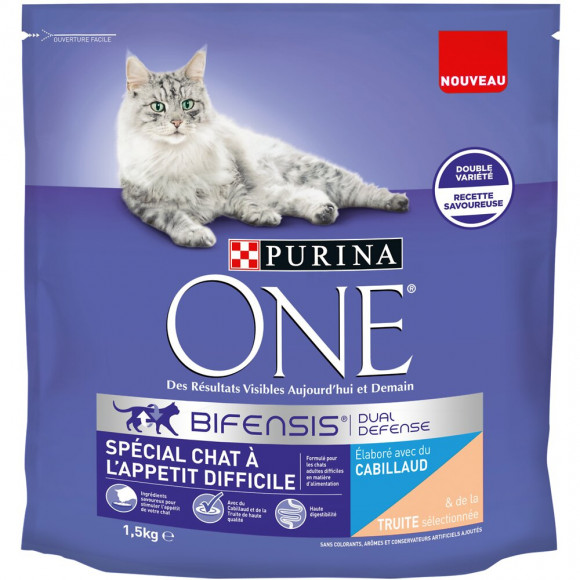 Croquettes Spécial Chat difficile, Cabillaud/Truite 1.5kg