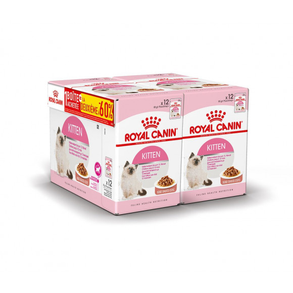 Croquettes chat KITTEN SECOND AGE SAUCE 12x85g 1+1 A-60%