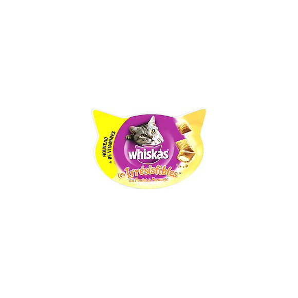 Friandises pour chat WHISKAS Les Irrésistibles poulet fromage 60 gr