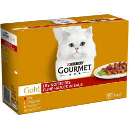 Aliment chat adulte Gold - Viandes - 12x85g