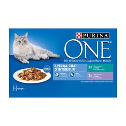 Sachet chat d'intérieur - Thon-Veau - 4x85g