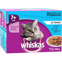 24 sachets fraicheur chat mature WHISKAS Selection poissons 100g