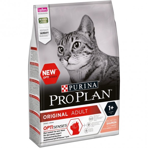 Croquettes chat Adult PRO PLAN riche en saumon 3Kg