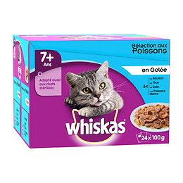 24 sachets fraicheur chat mature WHISKAS Selection poissons 100g