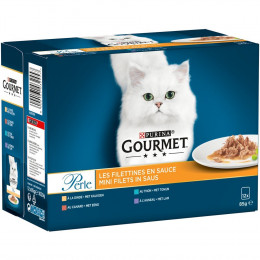 Sachets repas chat Perle Les Filettines - en sauce - 12x85g