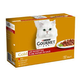Aliment chat adulte Gold - Viandes - 12x85g