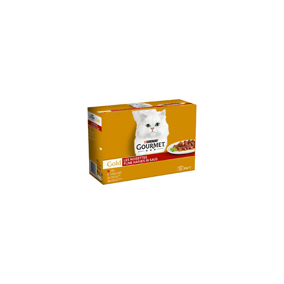 Aliment chat adulte Gold - Viandes - 12x85g