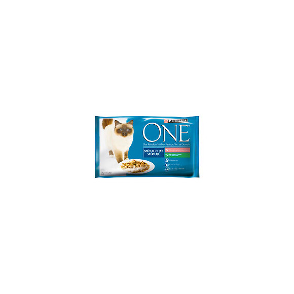 Sachets repas chat stérilisé - Saumon/Dinde - 4x85g