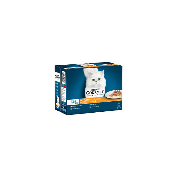 Sachets repas chat Perle Les Filettines - en sauce - 12x85g