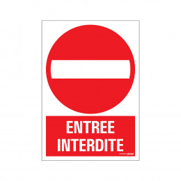 Panneau 23x33cm Entrée interdit