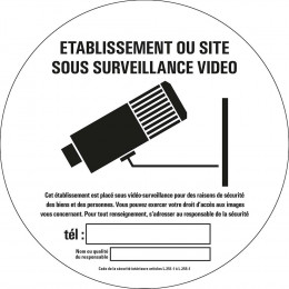 Picto 15x15cm Sous surveillance video