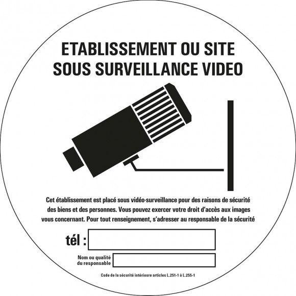 Picto 15x15cm Sous surveillance video