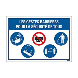 Panneau 23x33cm Gestes barrières