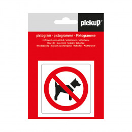 Picto 7.5x7.5cm Interdit aux chiens