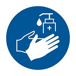 Panneau 18cm désinfection des mains obligatoire