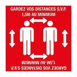 Adhésif au sol gardez vos distances 28x28cm