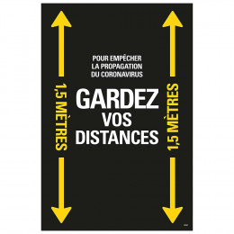 Adhésif au sol gardez vos distances 90x60cm