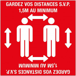 Adhésif au sol gardez vos distances 28x28cm