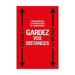 Adhésif au sol gardez vos distances 90x60cm