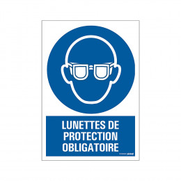 Panneau 23x33cm Lunettes de protection obligatoires