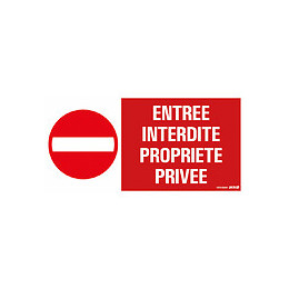 Panneau 30x15cm Entrée interdite