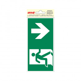 Picto 10x20cm Voie évacuation bas