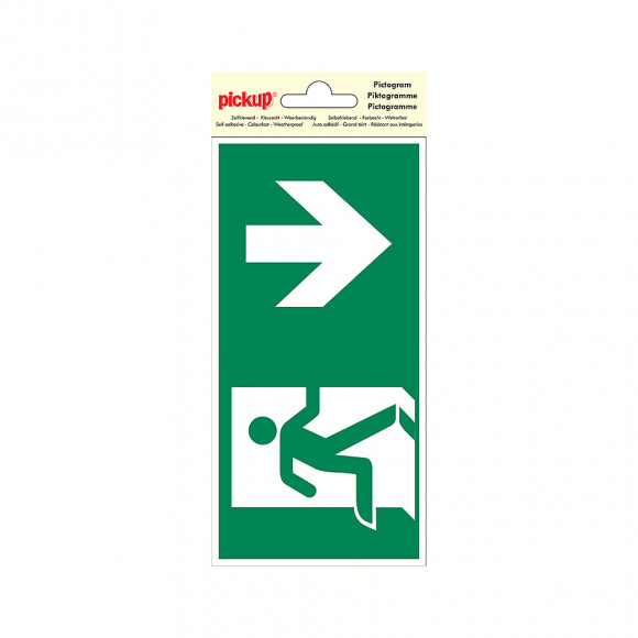 Picto 10x20cm Voie évacuation bas