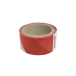 Ruban signal. rouge/blanc 50mmx100m