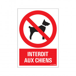 Panneau 23x33cm Interdit aux chiens