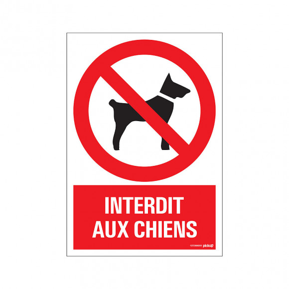 Panneau 23x33cm Interdit aux chiens